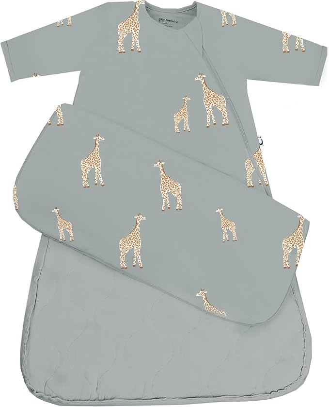 GUNAMUNA Unisex Long-Sleeve Sleep Sack, Wearable Sleep Bag for Babies and Toddlers, Soft Rayon, 1.0 TOG, 3 to 36 Months
