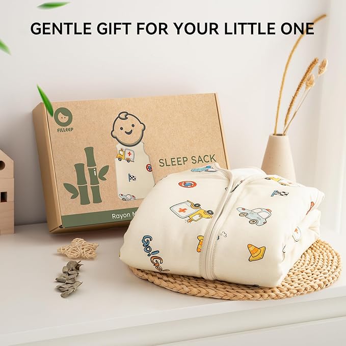 Baby Sleep Sack 0-6 Months Rayon Made From Bamboo 1.0 Tog Soft Wearable Blanket Baby Sleeping Bag for Infant Newborn 2-Way Zipper Toddler Sleep Sacks