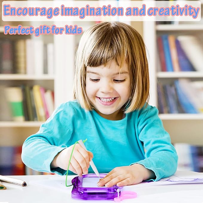 24 Pcs Mini Magnetic Drawing Board for Kids,Erasable Sketch and Painting Pad with Backpack Keychain Clip,4 Colors Mini Doodle Board for Birthday Party Favors Classroom Supply Goodie Bag Stuffer