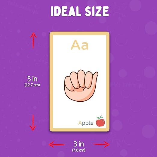 American Sign Language Flash Cards - 56 ASL Flash Cards for Kids, Babies, Toddlers. Sign Language for Kids Includes Alphabet, Numbers, Days, & Months. ASL Cards with Pictures and Descriptions.