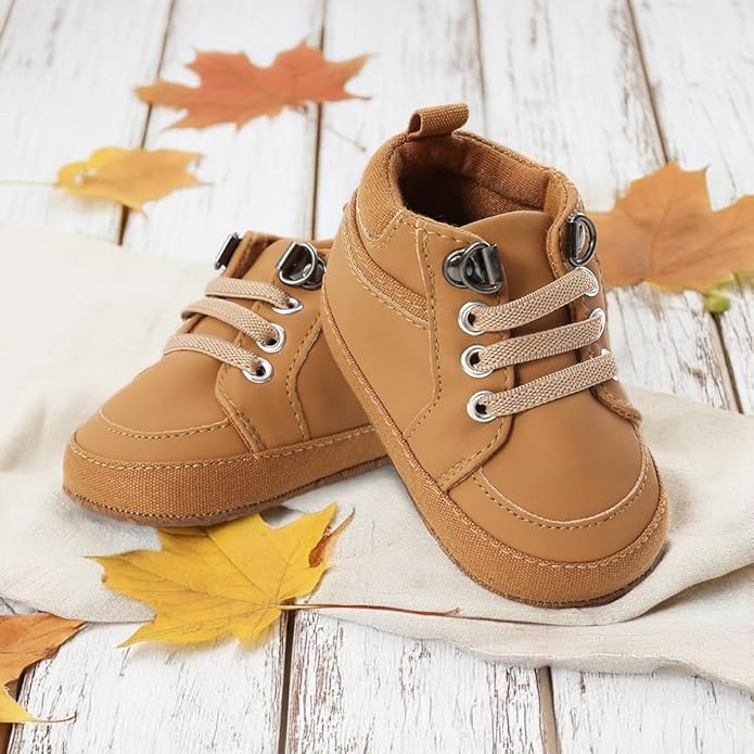 CENCIRILY Baby Boys Girls High Top Sneakers Soft Soles Anti Skid Infant Ankle Shoes Toddler Prewalker First Walking Crib Shoes