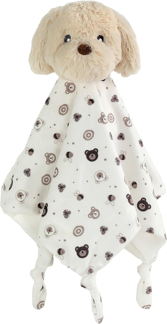 CREVENT Cozy Plush Baby Security Blanket, Loveys for Baby Girls and Boys, Birthday (Dog)