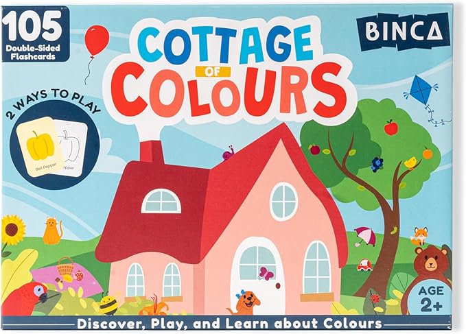 Cottage of Colours Flash Cards for Toddlers, Educational Montessori Toys, Preschool Classroom Must Haves with a Color Wheel Spinner, Explore Fruits, Vegetables, Bugs Birthday Gifts for Kids 2,3,4 Yrs