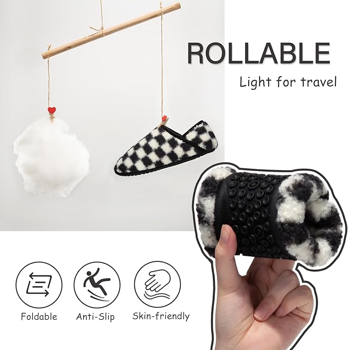 ATHMILE House Slippers for Women Men Indoor Barefoot Slippers Socks Furry Slip on House Shoes Cozy Comfy for Home Bedroom Travel Yoga