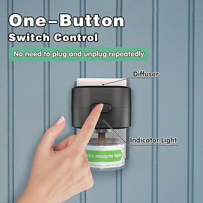 Mosquito Repellent Indoor Use with 1-Pack 280 Hr Repellent Refills, Electronic Mosquito Repeller Plug in, Highly Effective, DEET-Free, for Home, Bedroom, Office, Kitchen (Black)