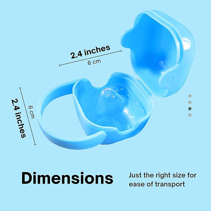purifyou PurePouch BPA-Free Pacifier and Nipple Shield Cases - Set of 3 Baby Blue | Case for Diaper Bag & Stroller | Pacifier Box for Travel | Keeps Baby’s Binkies Clean and Accessible