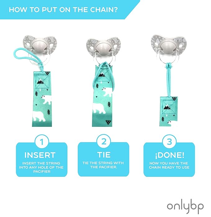 OnlyBP® Set 6 Baby Pacifier Holder Clip - Pacifier Clip for Boys and Girls Fits for Most Pacifiers - Protects Your Baby - Binkie Styles & Baby Teethers & Toys and Gift