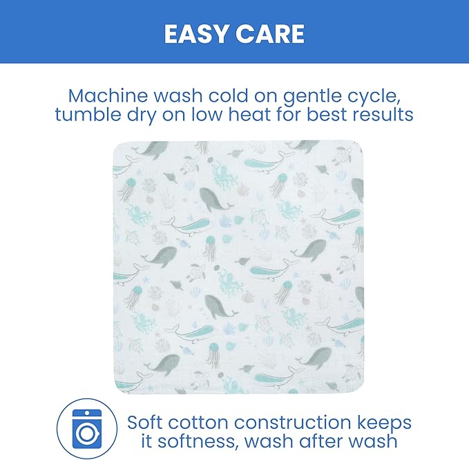 Delta Children Fitted Crib Sheets for Girls and Boys - 100% Organic Cotton Crib Sheet for Standard Crib and Toddler Mattresses - 28x52 Inch - GOTS Certified (Pack of 3), Sea Life