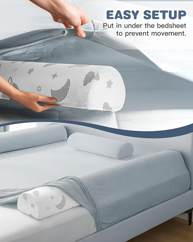 Lilian&Gema Bed Bumper for Toddlers, Bed Rail for Toddlers, Toddler Bed Rails, Foam Bed Rails Bed Bumper for Queen, King, Twin, Full-Size Beds with Washable Cover 1 Pack