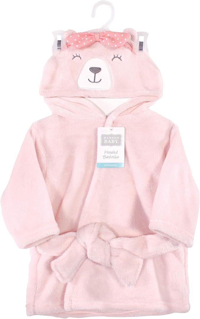 Hudson Baby Unisex Baby Plush Animal Face Bathrobe