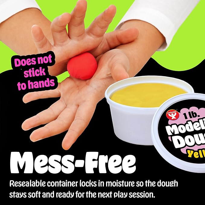 Hygloss Play Modeling Dough for Kids – Safe & Non-Toxic Sensory Dough for Arts and Crafts – 1 lb Tub – Play Clay for Toddler Activities, Preschool Classroom Must-Haves – Red Color, Scented