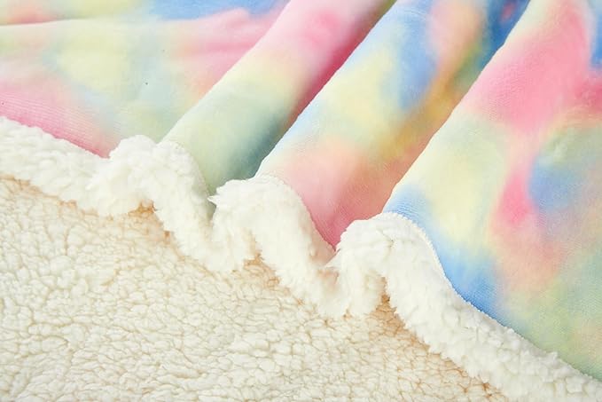Cute Cozy Fluffy Warm Baby Blanket 30" x 40"for Boys Infants Toddlers' Bedding Crib Cot Stroller, Baby Shower Birthday Newborn's Gift (Tie Dye Colored)