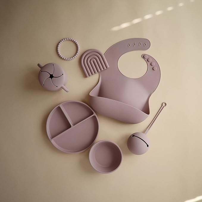 mushie Silicone Pacifier Holder Case (Soft Lilac)