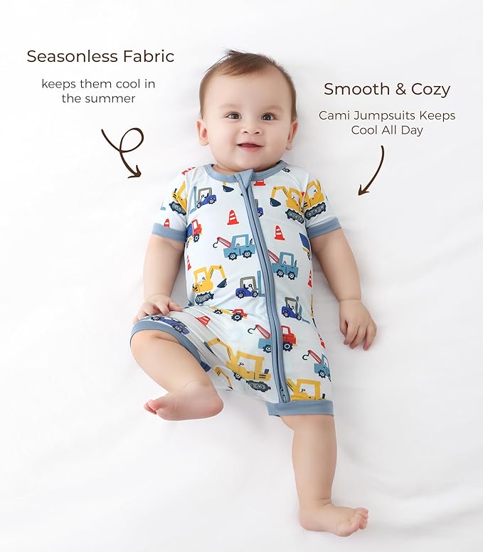 Baby Boy Romper Toddler Boys Short Sleeve Shorts Soft Jumpsuit Outfit Viscose Made from Bamboo