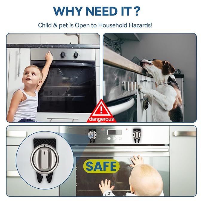 Stove Knob Safety Covers Baby Proof, Gas Stove Knob Covers for Child Safety, (5Pack)