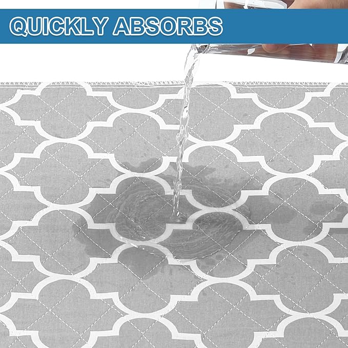 OUTCREATOR® Washable Bed Pads 18" x 24" (Pack of 8), Incontinence Mattress Protector, Anti-Slip Waterproof Underpads for Adults Kids Elderly Pets, Absorbency & Reusable Bedwetting Pads (Gray)