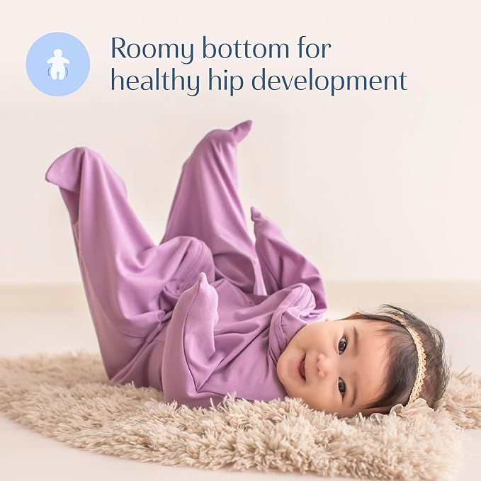 SleepingBaby Zipadee-Zip Transition Swaddle - Cozy Baby Swaddle Blanket with Zipper Convenience - Roomy Wearable Blanket for Easy Diaper Changes - Classic Lavender, Small (4-8 Month)