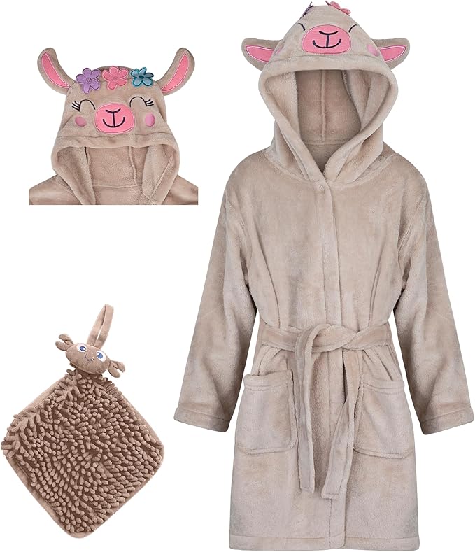 Rising Star Baby Toddler Robe Or Kids Robe for Girls and Boys - Kids & Baby Bath Robe Spa Set with Washcloth or Slippers