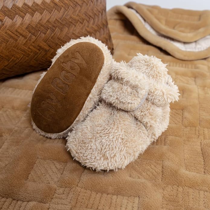 Sawimlgy Newborn Infant Baby Girl Boy Cotton Booties Stay On Sock Slippers Soft Bedroom Shoes Non-Skid Ankle Boots With Grippers Toddler Crib Warm Shoe First Walker Birthday Shower