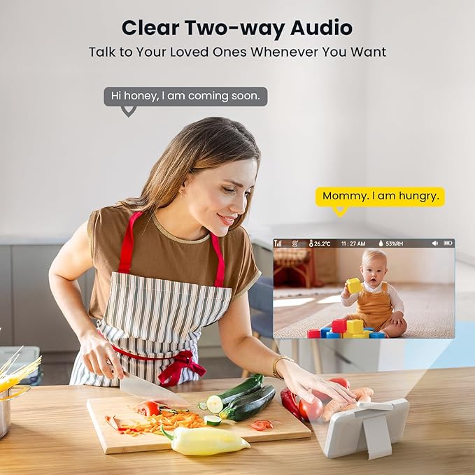 ieGeek Baby Monitor with 5" HD Screen, 2K Camera & Night Vision β WiFi/No-WiFi Dual Mode, PTZ, Cry/Motion Detection, 2-Way Audio, Temp/Humidity Sensor, Auto Tracking, Secure App & Remote Contro