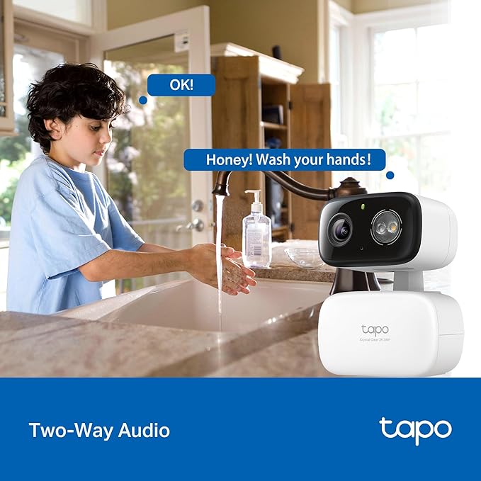 Tapo 2K 3MP Pan/Tilt Indoor/Outdoor Security Camera - Free Person/Baby Cry Detect & Motion Track, 360ยฐ Pan, Color Night Vision, SD/Cloud Storage, Works w/Alexa & Google Home HybridCam 360