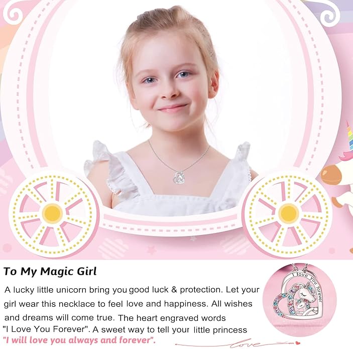 M&Ostyle I Love You Forever Jewelry Set for Girls Necklace and bracelet Crystal Heart Pendant Necklaces Gifts For Girls Daughter Granddaughter Niece Birthday Christmas