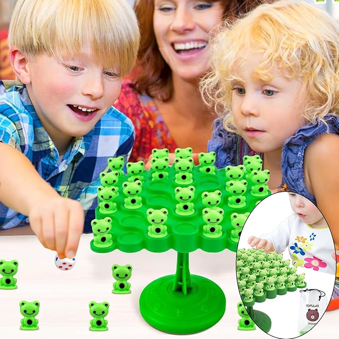 Frog Balance Game,Balance Board Game,Two-Player Balanced Tree Board Game, Montessori Frog Balance Tree Educational Toys, Children Desktop Game Gift for Boys Girls