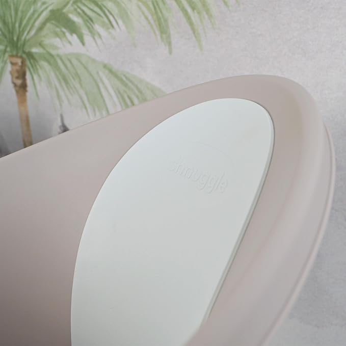 Newborn Baby Bath | Built in Support Bump and Soft Backrest | Suitable from Newborn | Bath Seat Support Includes Plug | Taupe