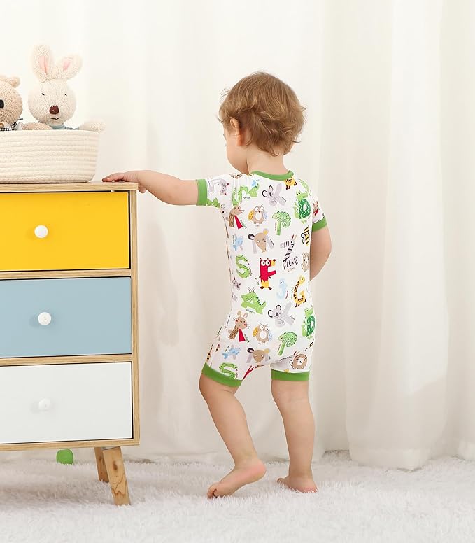 Baby Boy Romper Toddler Boys Short Sleeve Shorts Soft Jumpsuit Outfit Viscose Made from Bamboo