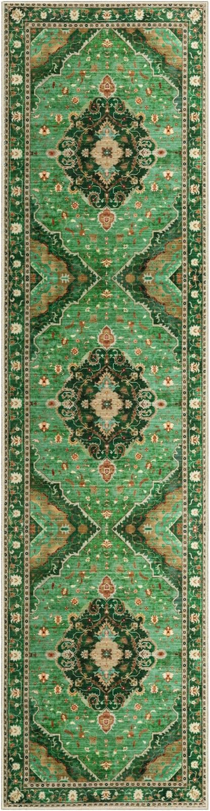Ciicool Washable Runners Area Rug for Hallways, Ultra Soft 2'6 "x8' ft Boho Print Non-Slip Vintage Oriental Medallion Long Carpet for Kitchen Bedroom Laundry Bathroom
