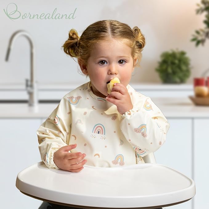 Baby Coverall Bib - Waterpoof Bib with sleeves - Smock Bibs for Babies - Bibs for Toddlers 1-3 years