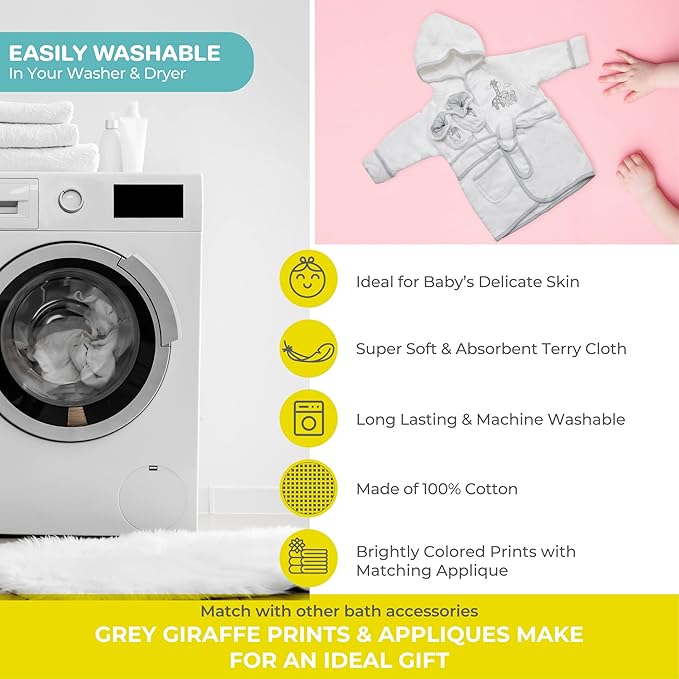 Spasilk 100% Cotton Hooded Terry Bathrobe with Booties Baby One Size Gifts — Shower