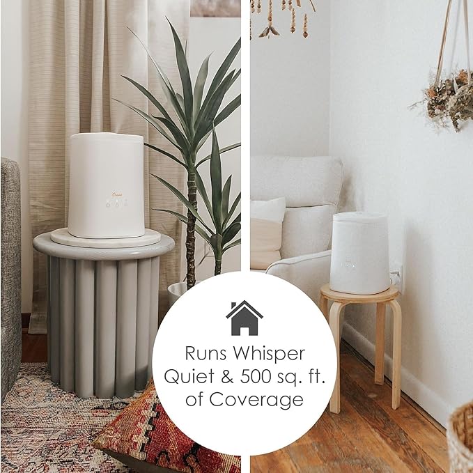 Crane Top Fill Ultrasonic Cool Mist Humidifier for Bedroom and Large Rooms, 1.2 Gallon Essential Oil Diffuser with Nightlight and Auto Shut-Off