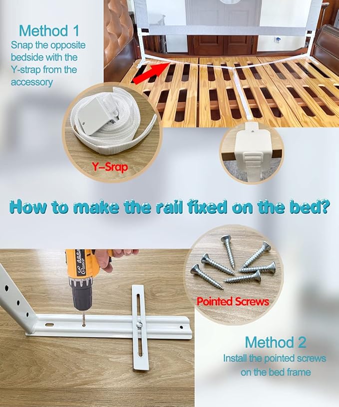 MBQMBSS 73" Bed Rails for Toddlers, Universal Bed Rails for Toddlers, Adjustable Baby BedRail Guard for Queen King Twin Full Size Mattress, Extra Tall Bed Sides Rails with Double Safety Lock(1 Side)