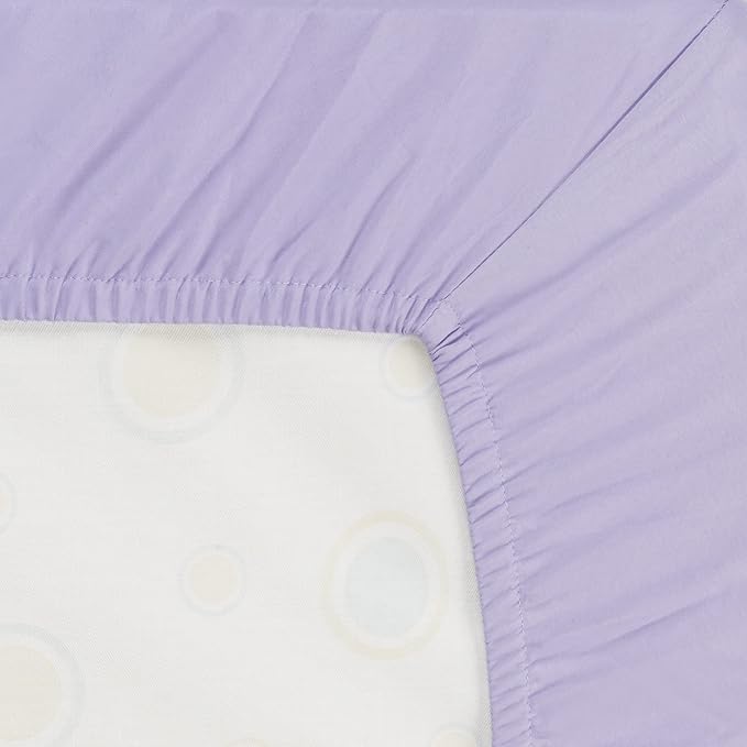 Everyday Kids 2 Pack Fitted Girls Crib Sheet, 100% Soft Breathable Polyester Baby Sheet, Fits Standard Size Crib Mattress 28in x 52in, Nursery Sheet - Princess/Lavender