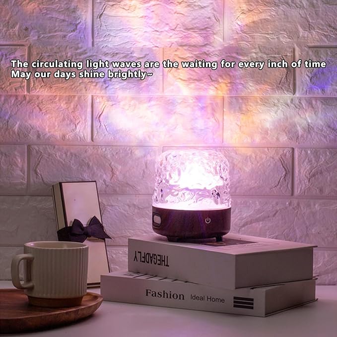 Lunie Light - Night Light & Bluetooth Noise Machine with Ocean Wave Projector, Speaker, Lampshade & Remote - 4 White Noise, 16-Color Touch Dimming for Sleep & Relaxation (White)