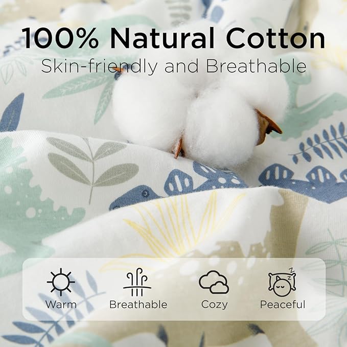 Duomiaomiao 1.5 TOG Baby Sleep Sack 100% Cotton Four Season Baby Wearable Blanket, Breathable Comfy Toddler Sleeping Sack