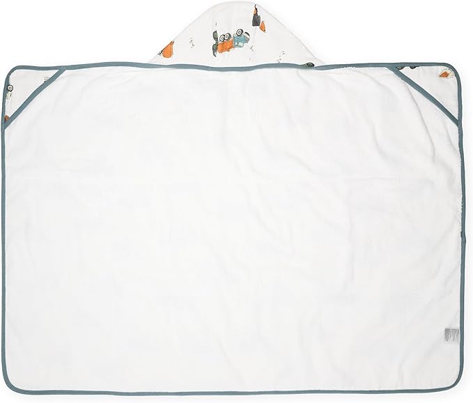 Little Unicorn Premium Hooded Bath Towel| Absorbent Cotton & Terry Blend | Larger Size, 1-6 Years (Work Trucks)