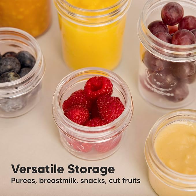 KeaBabies 4pk 8oz & 4pk 4oz Glass Baby Food Containers with Lids - Leak-Proof, Microwavable Small Glass Jars, Baby Purees & Toddler Snack Storage Containers,BPA-Free,Dishwasher & Freezer Safe(Roseate)