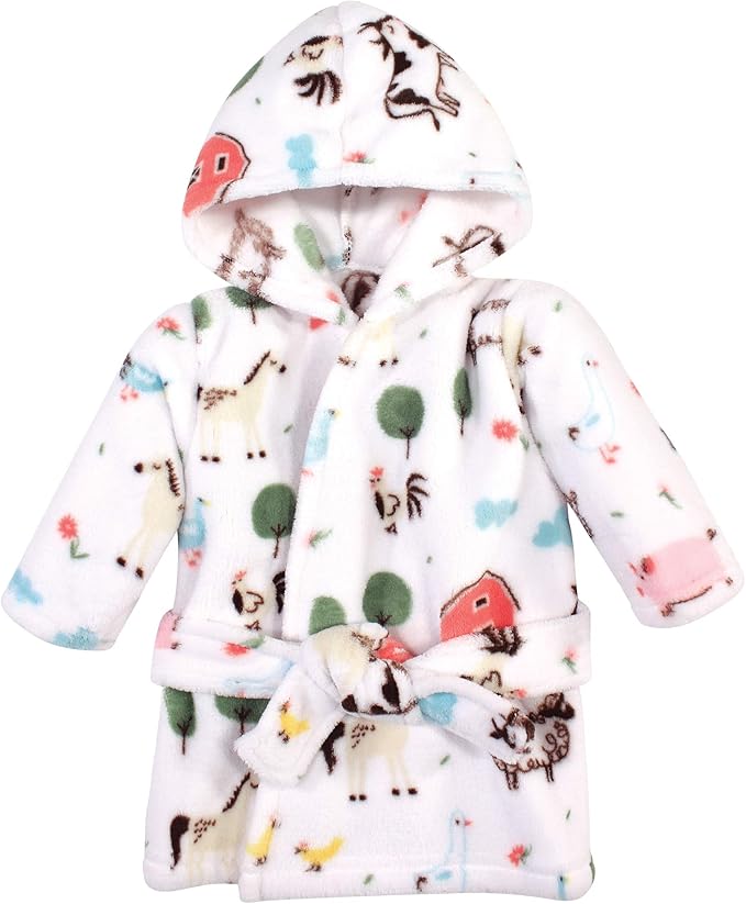 Hudson Baby Unisex Baby Plush Animal Face Bathrobe