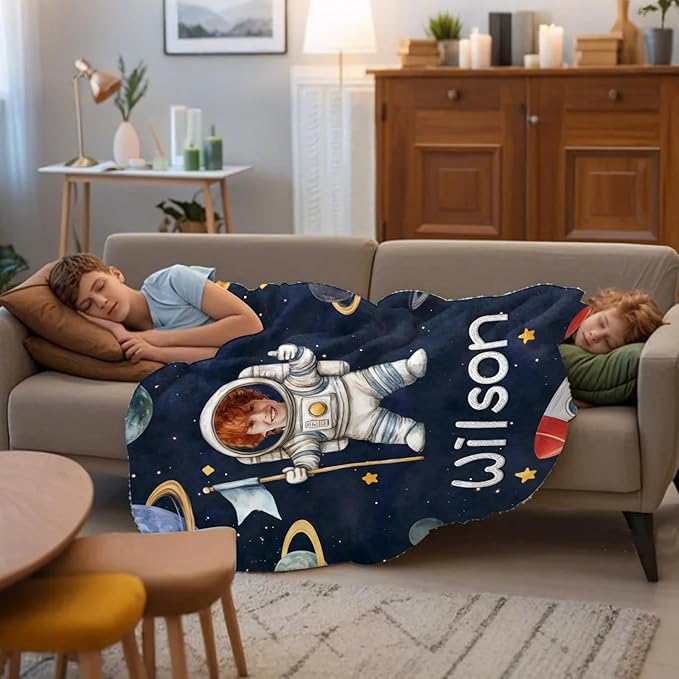 Ship Next Day, Personalized Baby Blanket for Boys Girls - Printed in USA, Custom Baby Blanket with Name Super Soft Plush Flannel, Easter Christmas Brithday Gifts for Baby Shower Kids Toddlers Newborn