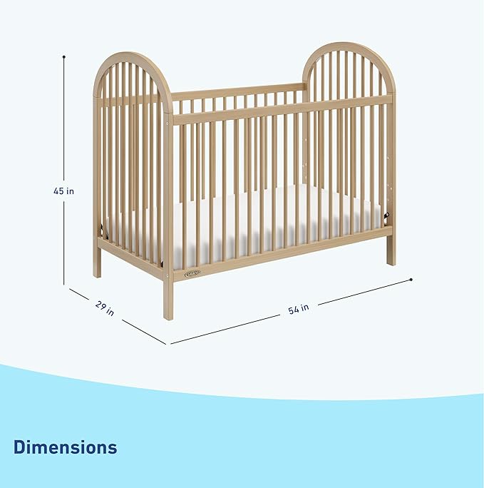 Graco Olivia Convertible Crib and Graco Premium Foam Crib & Toddler Bed Mattress Bundle (Driftwood) – GREENGUARD Gold Certified, Standard Crib Mattress, Baby Crib Converts to Toddler Bed & Daybed