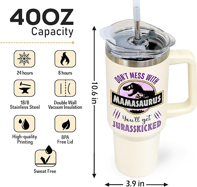 Mom Gifts From Daughter, Son - Birthday and Christmas Presents for Mother - New Mom Tumbler 40OZ