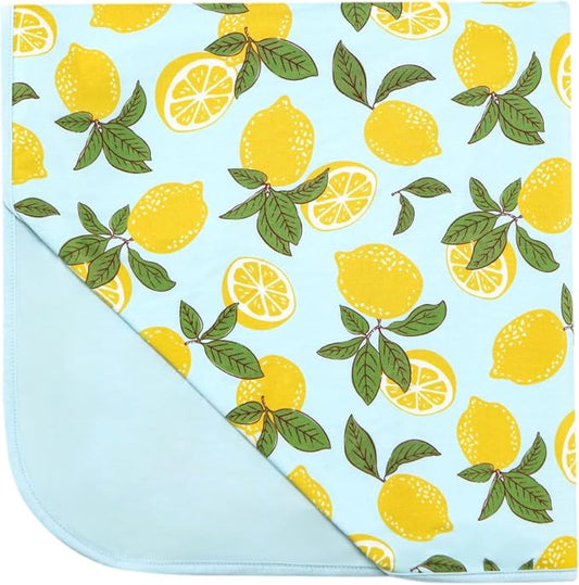 Premium Baby Blanket, Stretchy Quilt for Kid, Soft Crib Bedding for Newborn Baby and Toddler, Nursery Blanket for Boys and Girls, Viscose Made from Bamboo, 50'' x 50'' Lemons