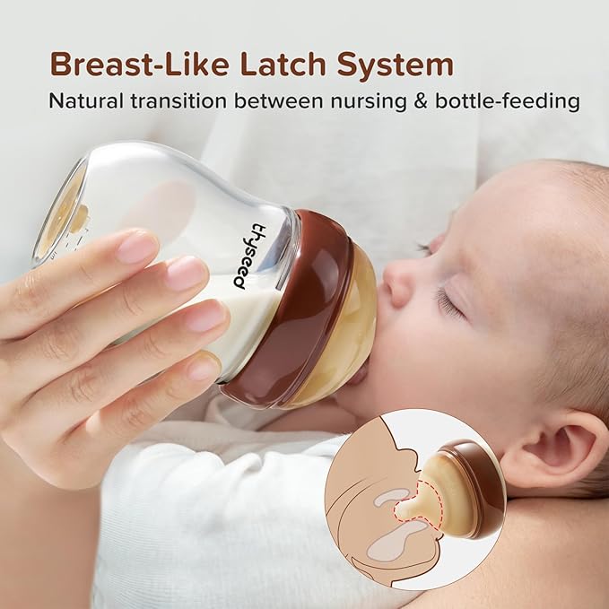 Glass Natural Anti-Colic Baby Bottles | Newborn Breast Like Nursing Bottle for Breastfed Babies with Nipple(2-3 Months),5oz,1pack