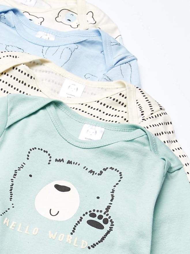 Gerber unisex-baby Baby Boy and Girls 4-pack Sleeper Gown