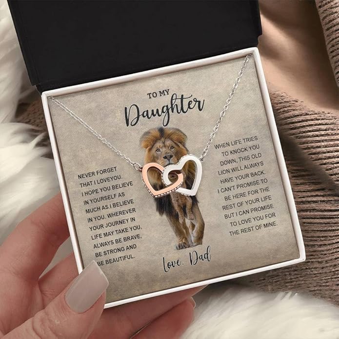 To My Daughter Gift Necklace From Dad or Mom - Badass Daughter Jewelry With Heartfelt Message & Elegant Box