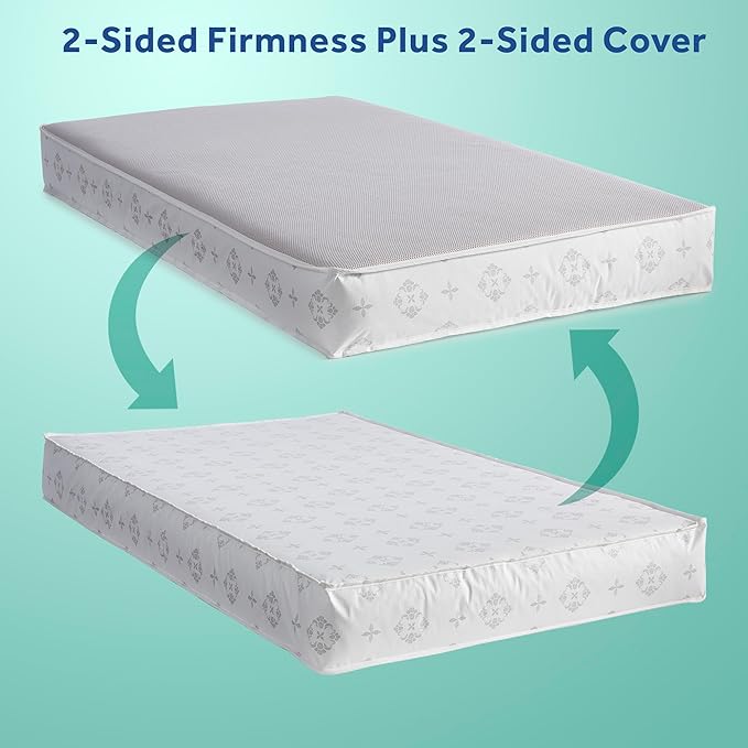 Sealy Baby Airy Night Diamond Breathable Crib Mattress, Made in USA, GREENGUARD GOLD Certified, Supportive & Sustainable Mesh Surface, 2 Stage, Toddler Bed Fit, Safety & Quality Tested, 52x28"