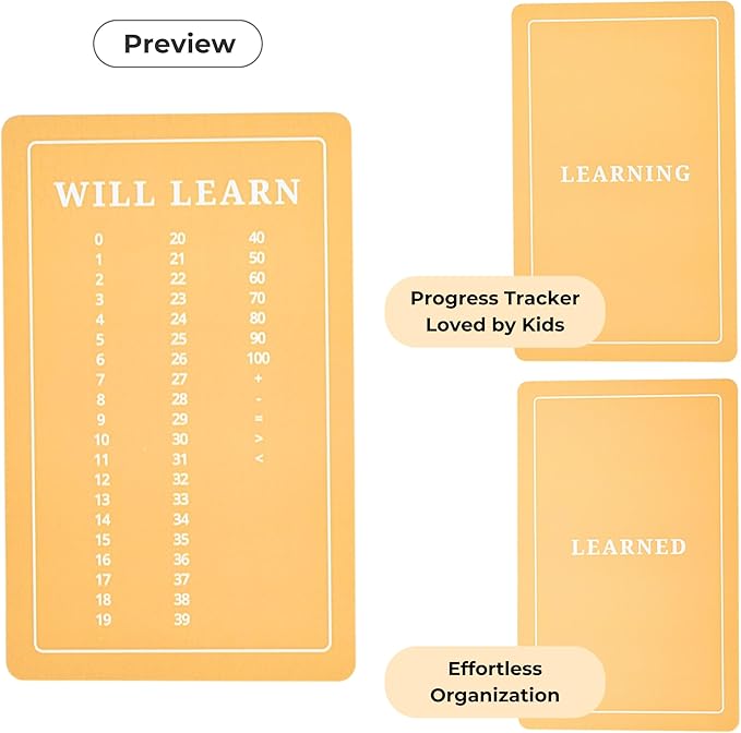 Preschool Number Flashcards | 50 Numbers & Math Symbols | PreK & Kindergarten Counting | Brainstrong Premium 54 Flash Cards
