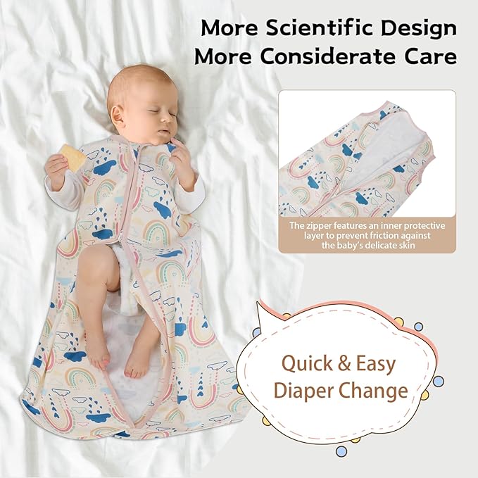 3 Pack Baby Sleep Sack 18-24 Months 100% Cotton TOG 0.5 Baby Sleeping Bag 2-Way Zipper Toddler Wearable Blankets Comfy Stretchy Summer Sleep Sacks